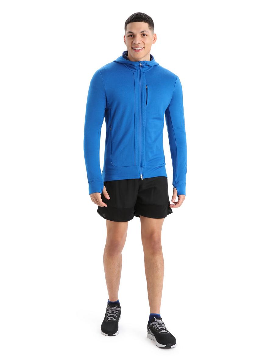 Icebreaker Merino Quantum III Long Sleeve Zip Miesten Huppari Kuninkaallinen Sininen Laivastonsininen | FI 1268CTVE